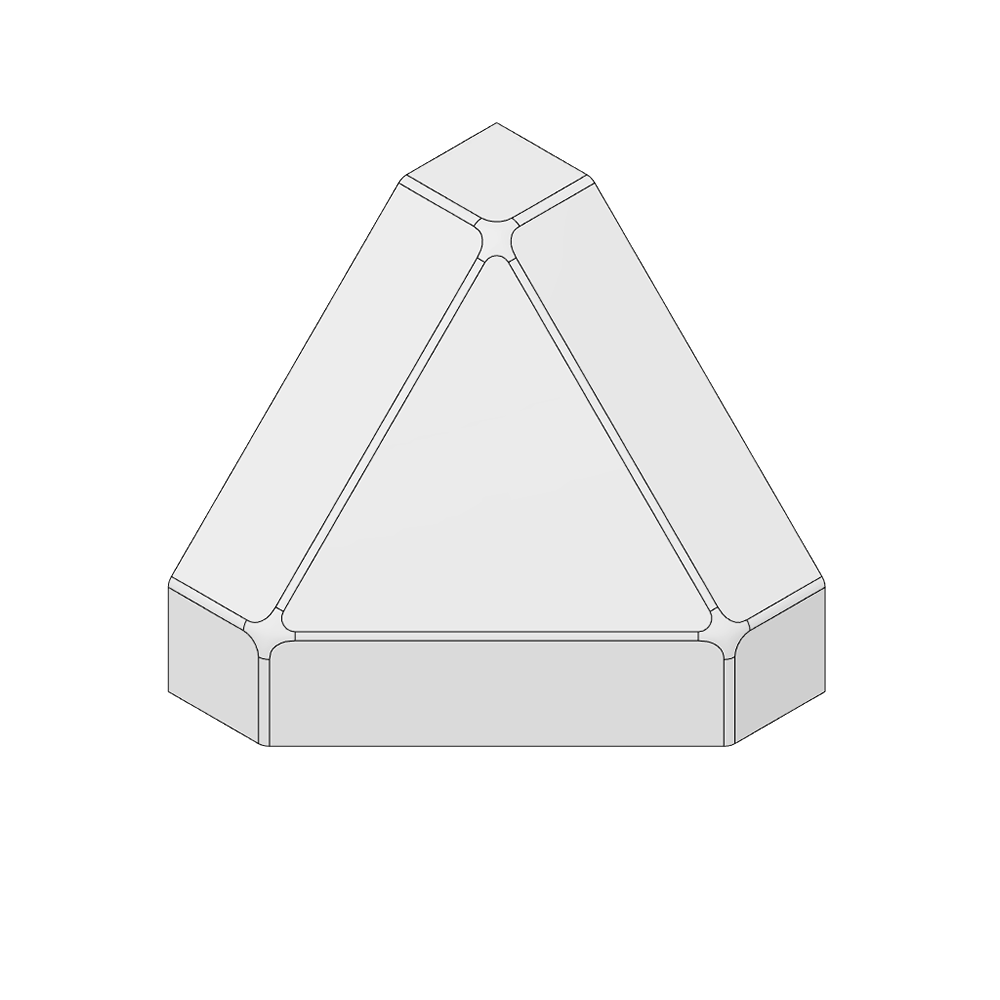 MODULAR SOLUTIONS PART END CAP FOR 3-WAY BODY CONNECTION, ANGULAR, GRAY, USED WITH 40-010-1